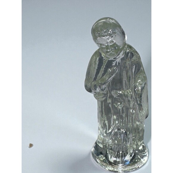 Vintage Clear Glass Nativity Wise Man Figurine 6” - Picture 2 of 11